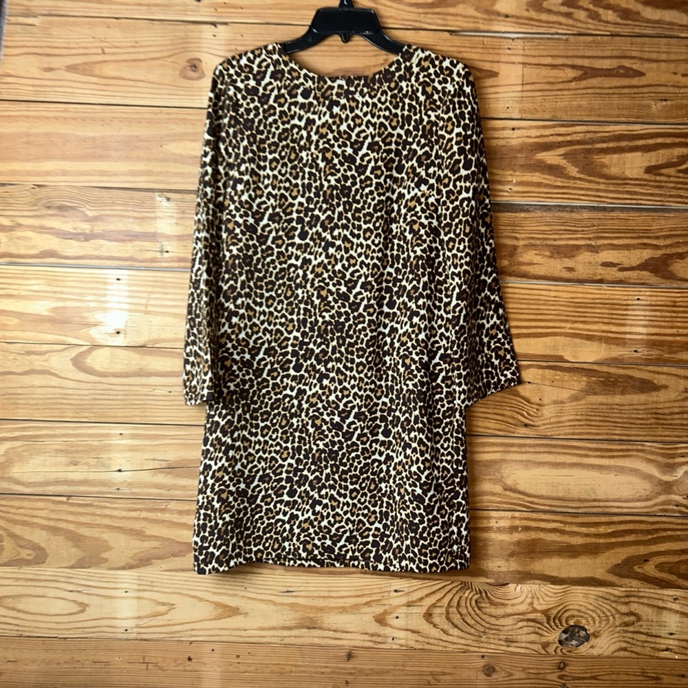 J. Crew Black and White Sheath Dress Long Sleeve Crew Neck
